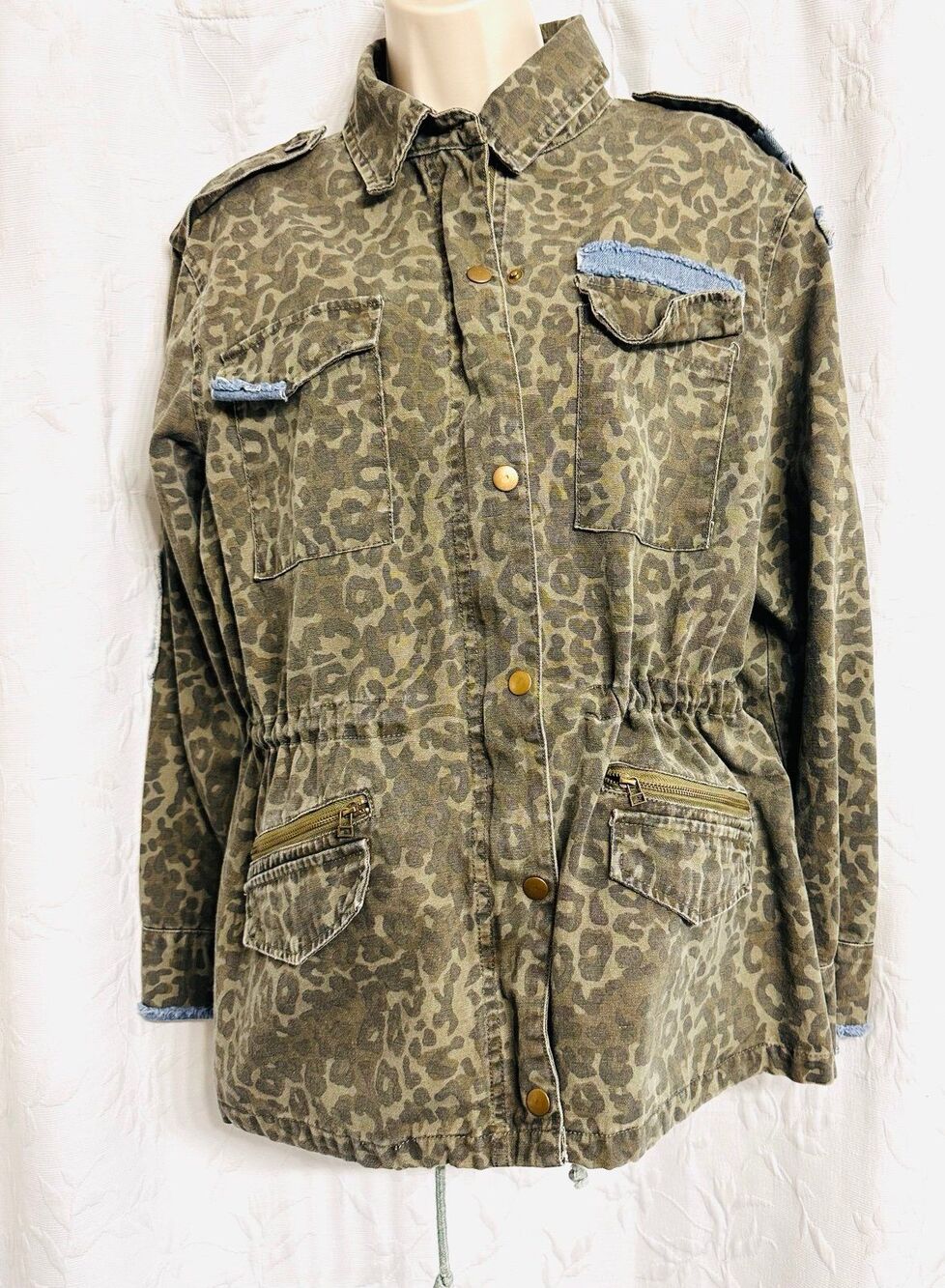 Vintage Havana 1954 Utility Military Camouflage Tactical Leopard Denim Jacket M